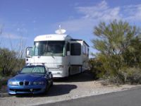 Our fleet, wedged into campsite A-47