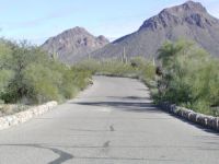 Fancy rock-lined bridge over a dry wash