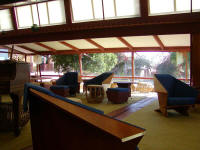 Interior with groovy Frank Lloyd chairs.