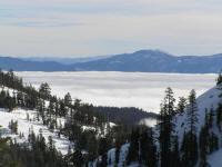 Lake Tahoe is right under those clouds.