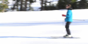 Debbie chases her shadow -- zoom!