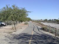 Nice skating/running/horseriding path along the dry river