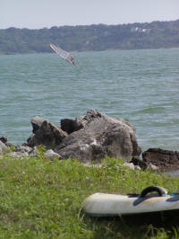 Debbie practicing her low-wind freestyle tricks