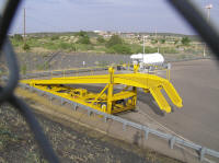 Handy unloading ramp makes unloading a snap.