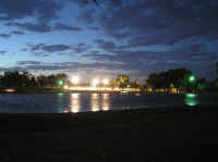 Baseball fields in the distance.