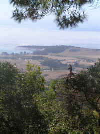 Big view down to San Simeon and the Pacific far below