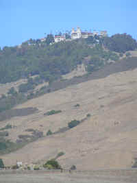 The "castle" itself is high on the hill above