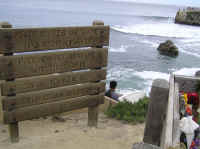 Rules of surfing according to surf legend Sam Reid posted near the spot