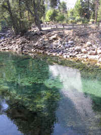 Weird, emerald colored water