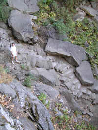 Debbie starting back down the 600 (?) stone steps