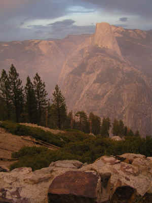 We were awed by the surreal lighting as we approached Glacier Point at dusk