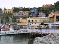 Nice colorful waterfront assortment of homes.