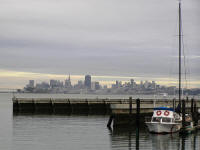 The big city seen from the little city of Tiburon.