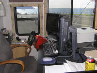 Carey's office window had a nice view of the ocean.