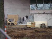 Andy Goldworthy's latest earthen artwork being constructed at the National Gallery of Art.