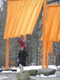 Christo put these at just the right height to allow people to delight in barely touching them.