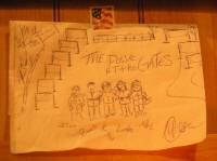 A hand-drawn memento of "the posse's" visit to The Gates.
