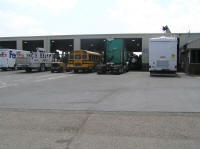 Waiting among the big trucks at Freightliner of Corpus Christi for our annual inspection on our way back to Austin.