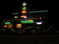 The hoteldisco Patridge, ablaze with lights and thumping with bass well into the night